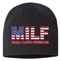 MILF Man I Love Freedom American Flag United States America Sustainable Beanie