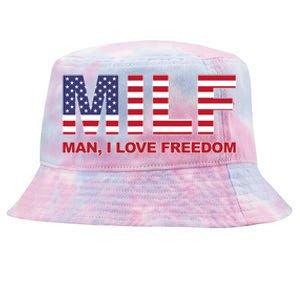 MILF Man I Love Freedom American Flag United States America Tie-Dyed Bucket Hat