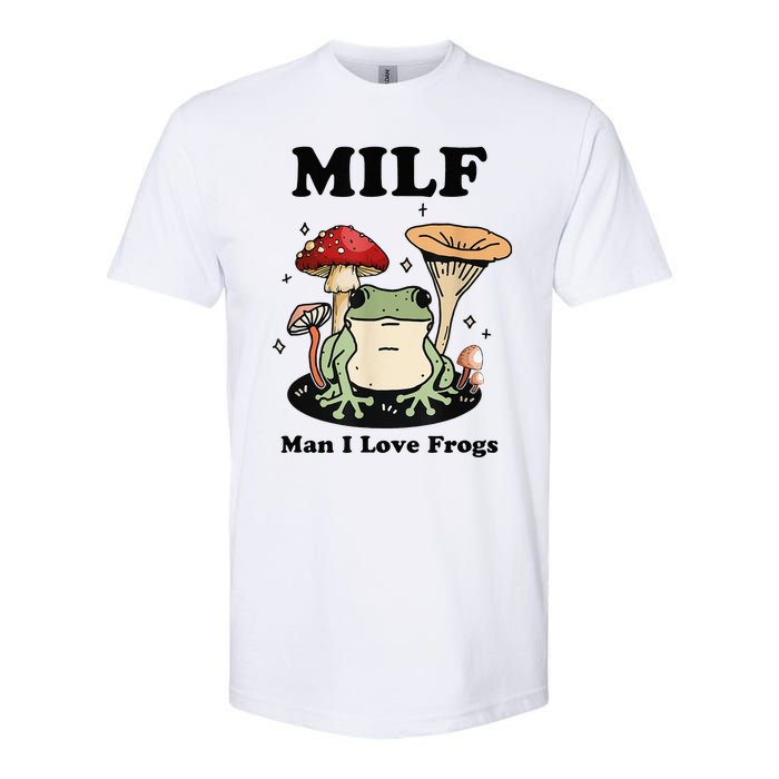 MILF Man I love frogs vintage retro frog and fungi mushroom Softstyle® CVC T-Shirt