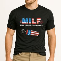 MILF Man I Love Fireworks 4th Of July Funny Fourth Of July Cooling Performance Crew T-Shirt