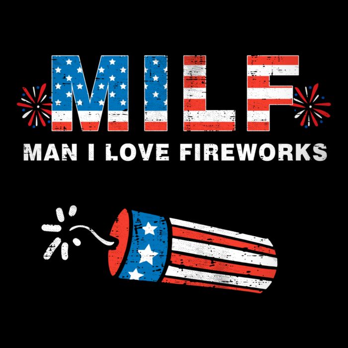 MILF Man I Love Fireworks 4th Of July Funny Fourth Of July Cooling Performance Crew T-Shirt