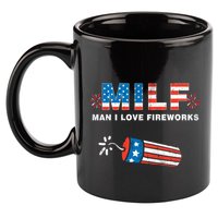 MILF Man I Love Fireworks 4th Of July Funny Fourth Of July 11oz C Handle Ceramic Mug