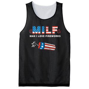 MILF Man I Love Fireworks 4th Of July Funny Fourth Of July Mesh Reversible Basketball Jersey Tank