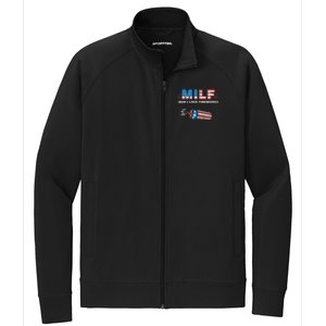 MILF Man I Love Fireworks 4th Of July Funny Fourth Of July Stretch Full-Zip Cadet Jacket