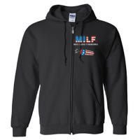 MILF Man I Love Fireworks 4th Of July Funny Fourth Of July Full Zip Hoodie