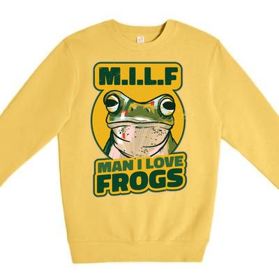 MILF Man I Love Frogs Funny Premium Crewneck Sweatshirt