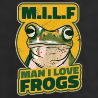 MILF Man I Love Frogs Funny 7 Panel Mesh Trucker Snapback Hat