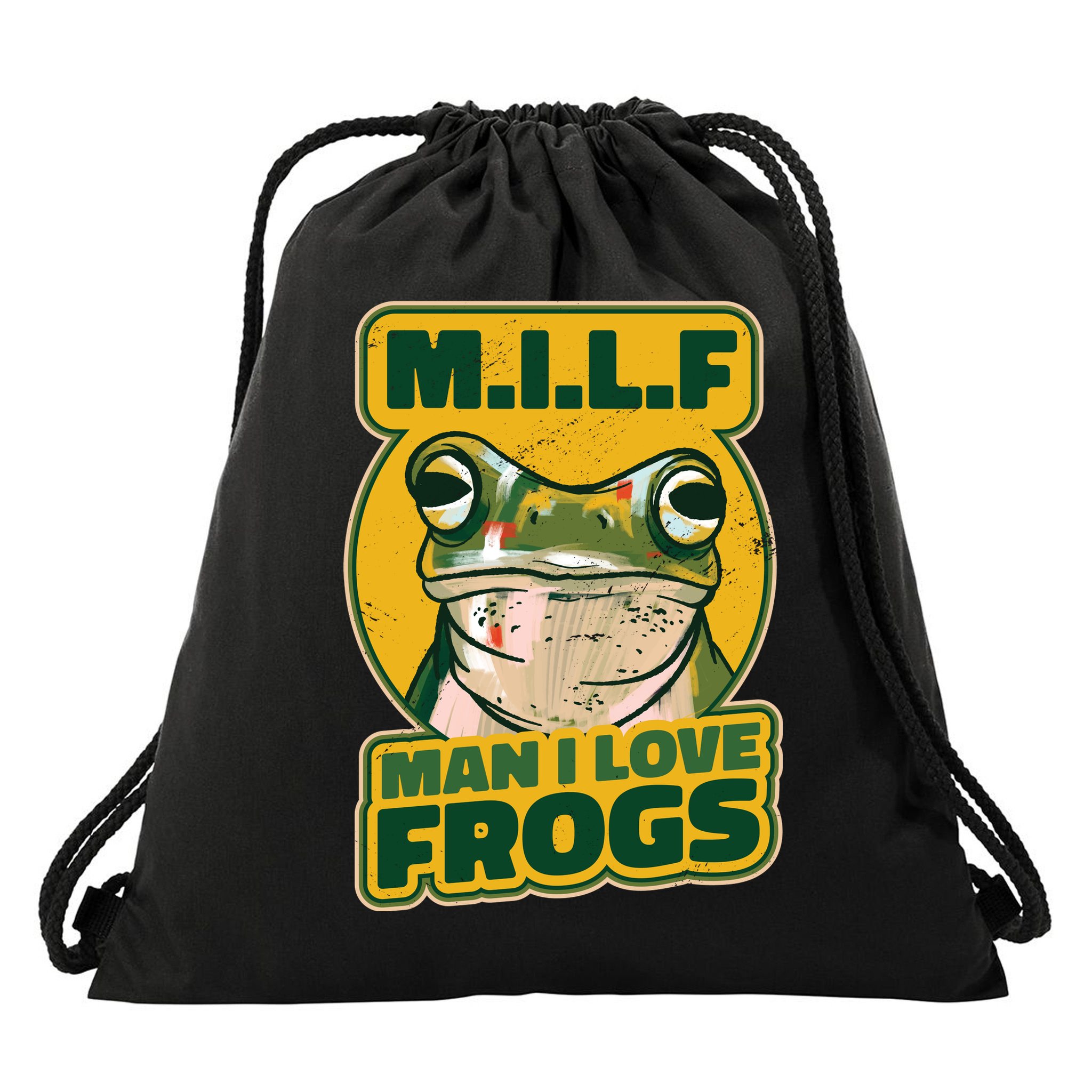 MILF Man I Love Frogs Funny Drawstring Bag