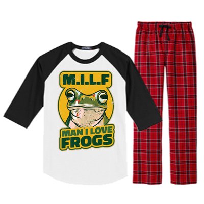 MILF Man I Love Frogs Funny Raglan Sleeve Pajama Set