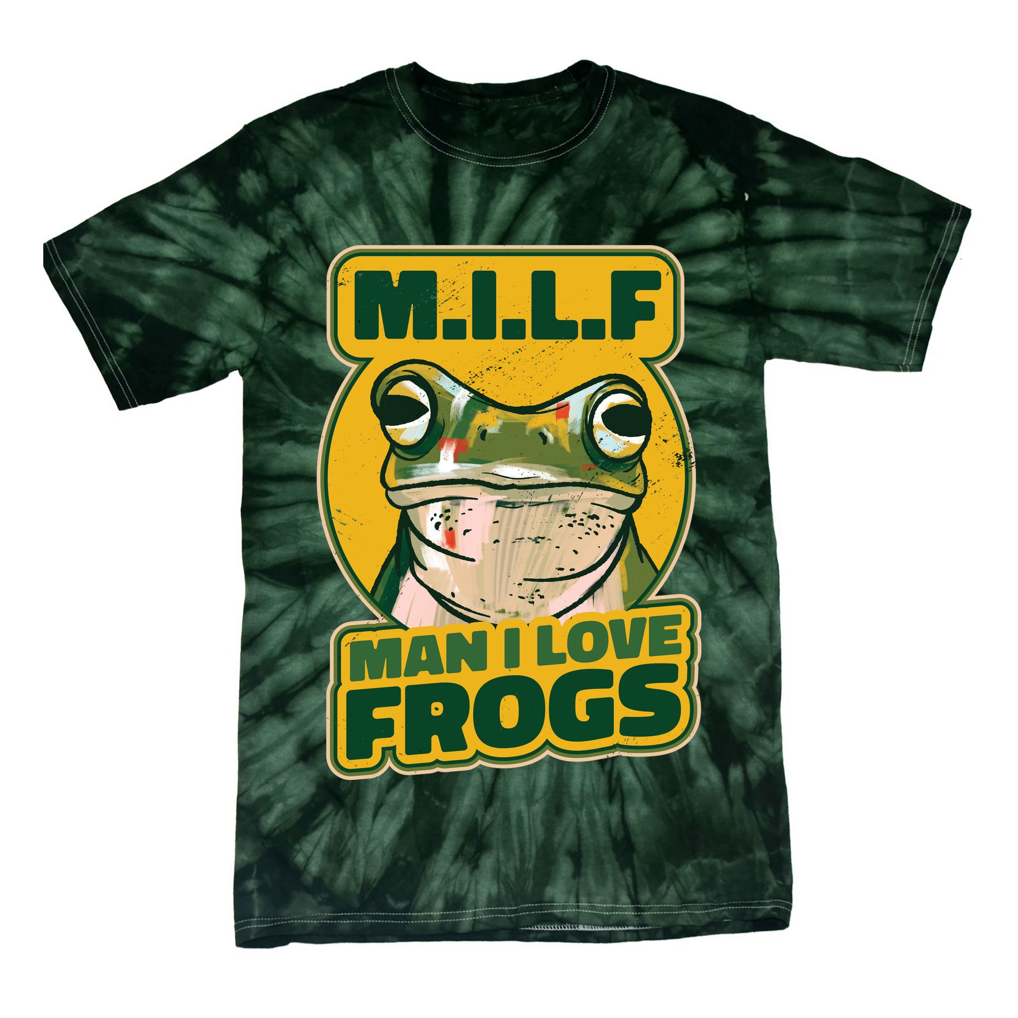 MILF Man I Love Frogs Funny Tie-Dye T-Shirt