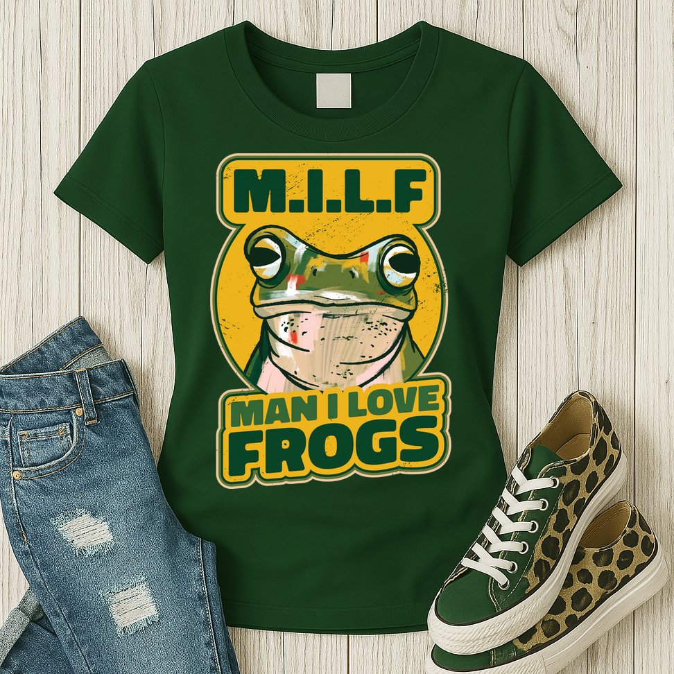 MILF Man I Love Frogs Funny Womens T-Shirt