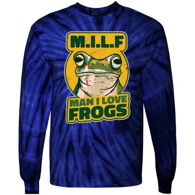 MILF Man I Love Frogs Funny Tie-Dye Long Sleeve Shirt