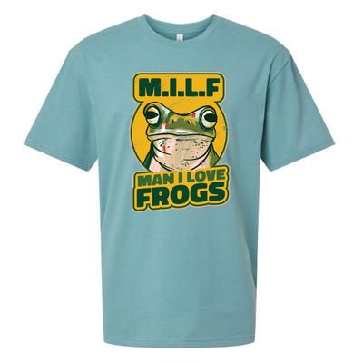 MILF Man I Love Frogs Funny Sueded Cloud Jersey T-Shirt