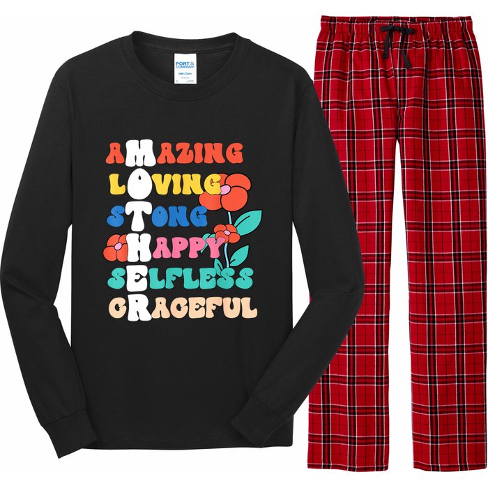 MOTHER Meaning I Love Mom Mothers Day Long Sleeve Pajama Set