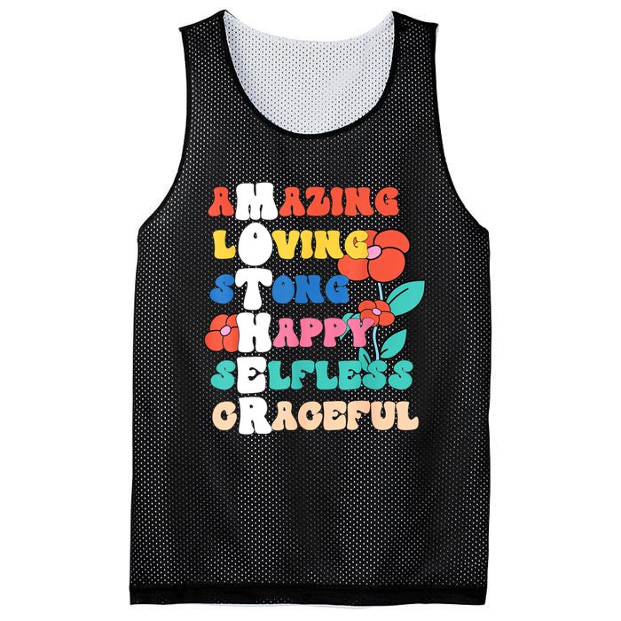 MOTHER Meaning I Love Mom Mothers Day Mesh Reversible Basketball Jersey Tank