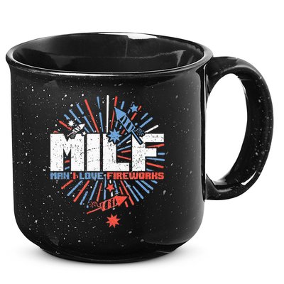 Milk Man I Love Fireworks American Patriotic 15oz Campfire Ceramic Mug