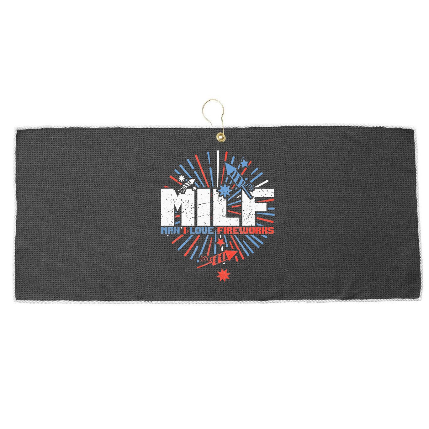 Milk Man I Love Fireworks American Patriotic Large Microfiber Waffle Golf Towel