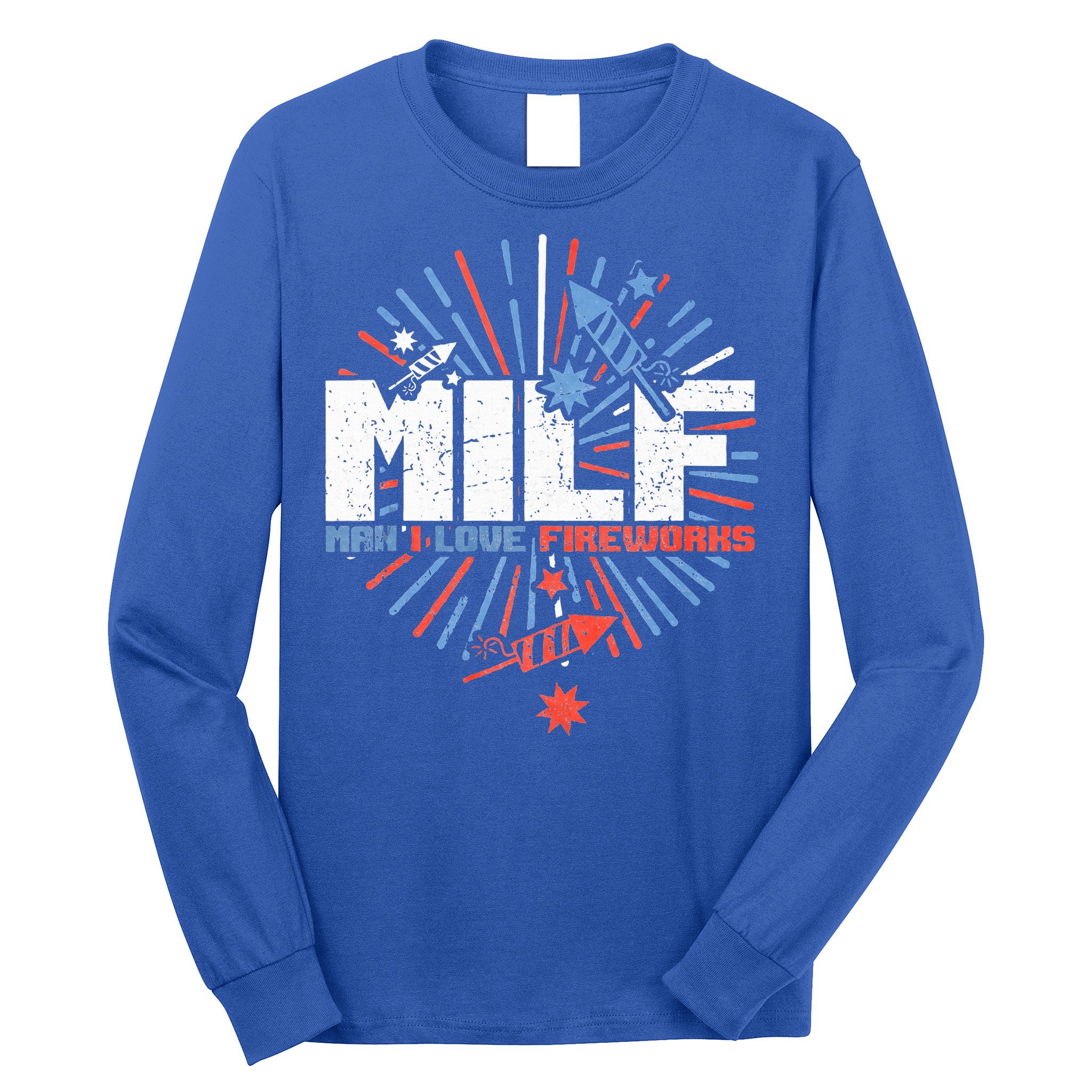 Milk Man I Love Fireworks American Patriotic Long Sleeve Shirt
