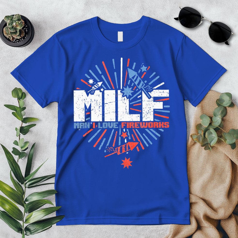 Milk Man I Love Fireworks American Patriotic Premium T-Shirt