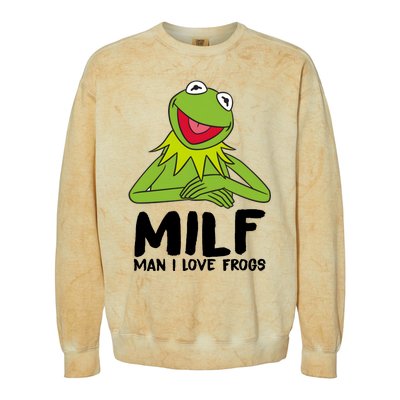 Milf Man I Love Frogs Colorblast Crewneck Sweatshirt