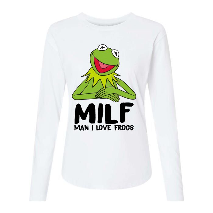 Milf Man I Love Frogs Womens Cotton Relaxed Long Sleeve T-Shirt