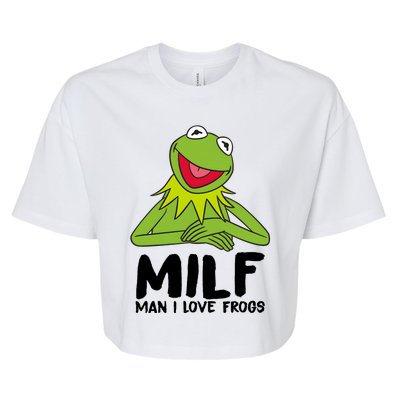 Milf Man I Love Frogs Bella+Canvas Jersey Crop Tee