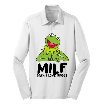 Milf Man I Love Frogs Silk Touch Performance Long Sleeve Polo