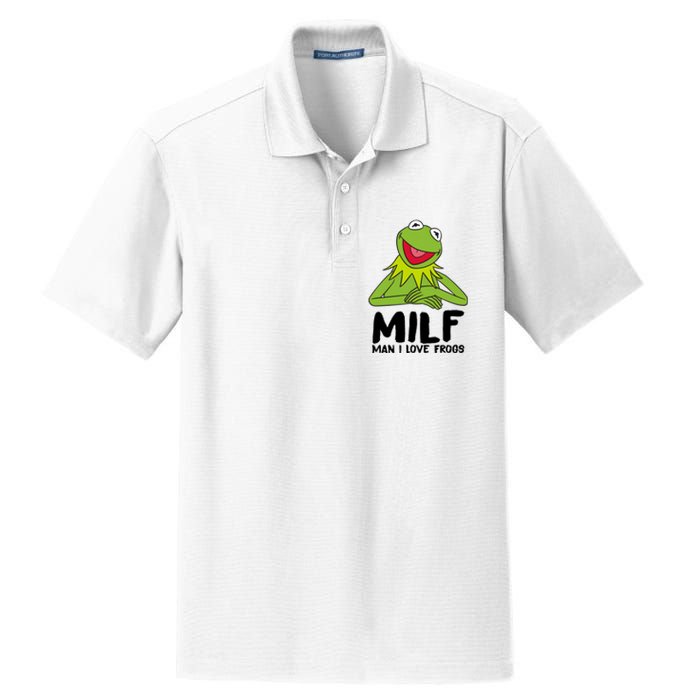 Milf Man I Love Frogs Dry Zone Grid Polo