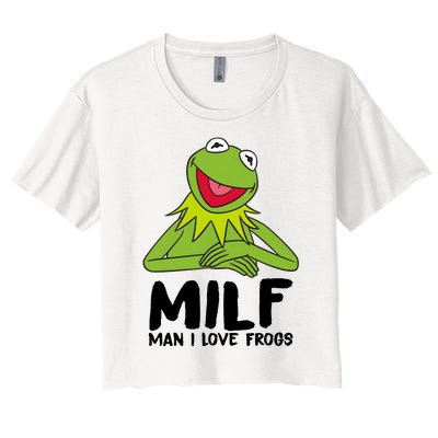 Milf Man I Love Frogs Women's Crop Top Tee