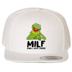 Milf Man I Love Frogs Wool Snapback Cap