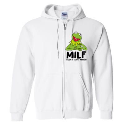 Milf Man I Love Frogs Full Zip Hoodie