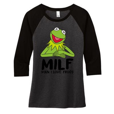 Milf Man I Love Frogs Women's Tri-Blend 3/4-Sleeve Raglan Shirt