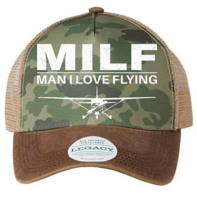 Milf Man I Love Flying Legacy Tie Dye Trucker Hat