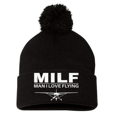 Milf Man I Love Flying Pom Pom 12in Knit Beanie