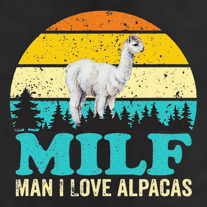 Milf Man I Love Alpacas Cute Lama Funny Alpaca 7 Panel Mesh Trucker Snapback Hat