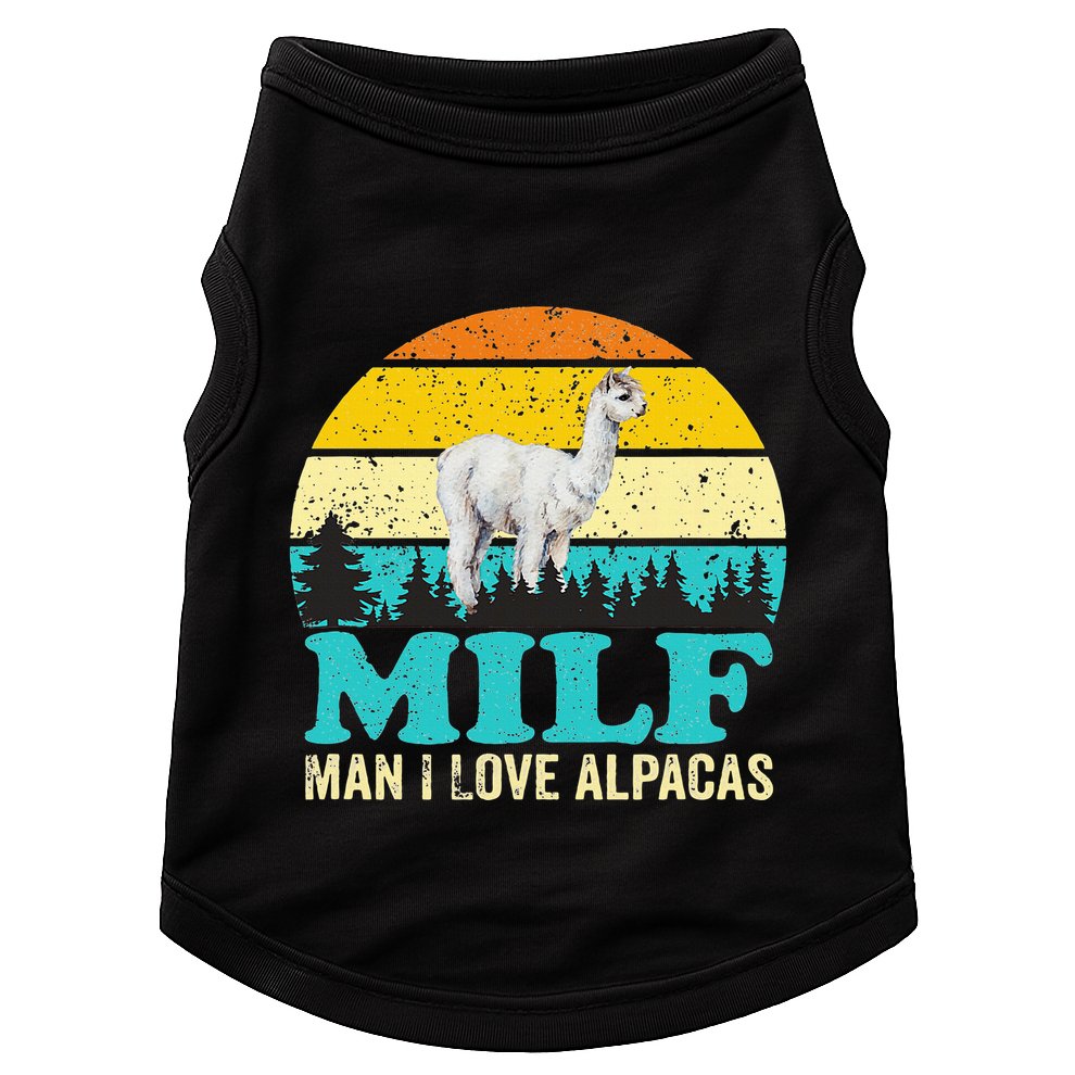 Milf Man I Love Alpacas Cute Lama Funny Alpaca Doggie Tank
