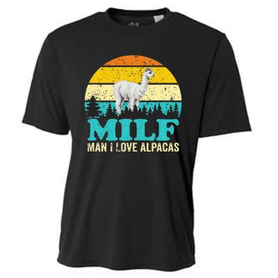 Milf Man I Love Alpacas Cute Lama Funny Alpaca Cooling Performance Crew T-Shirt