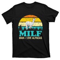 Milf Man I Love Alpacas Cute Lama Funny Alpaca T-Shirt