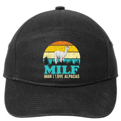 Milf Man I Love Alpacas Cute Lama Funny Alpaca 7-Panel Snapback Hat