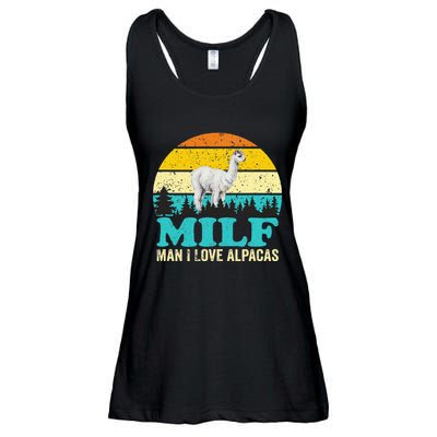 Milf Man I Love Alpacas Cute Lama Funny Alpaca Ladies Essential Flowy Tank