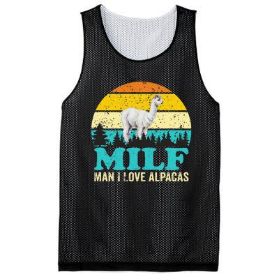 Milf Man I Love Alpacas Cute Lama Funny Alpaca Mesh Reversible Basketball Jersey Tank