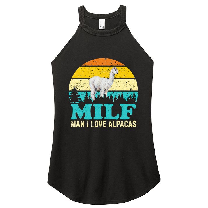 Milf Man I Love Alpacas Cute Lama Funny Alpaca Women's Perfect Tri Rocker Tank