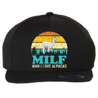 Milf Man I Love Alpacas Cute Lama Funny Alpaca Wool Snapback Cap