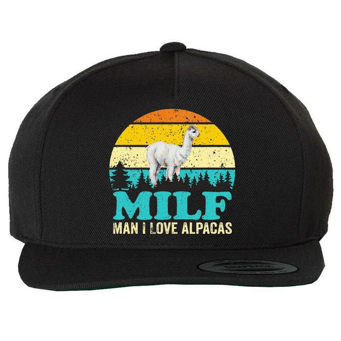 Milf Man I Love Alpacas Cute Lama Funny Alpaca Wool Snapback Cap