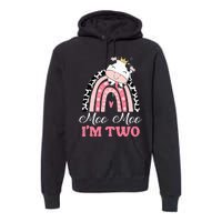 Moo Moo Im Two Birthday Outfit 2nd Bday Premium Hoodie