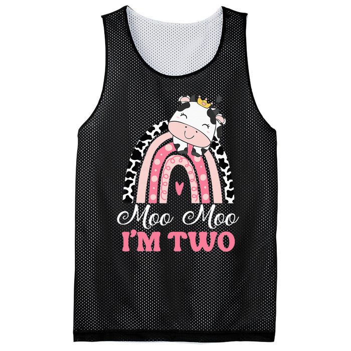 Moo Moo Im Two Birthday Outfit 2nd Bday Mesh Reversible Basketball Jersey Tank