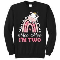 Moo Moo Im Two Birthday Outfit 2nd Bday Tall Sweatshirt