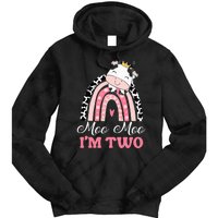 Moo Moo Im Two Birthday Outfit 2nd Bday Tie Dye Hoodie