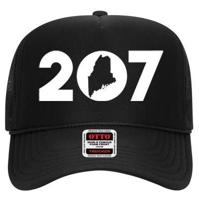 Maine Map Inside The 207 Area Code Maine Me Pride High Crown Mesh Back Trucker Hat