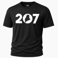 Maine Map Inside The 207 Area Code Maine Me Pride Cooling Performance Crew T-Shirt